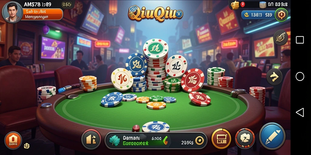 Tampilan gameplay QiuQiu yang seru dan kompetitif.