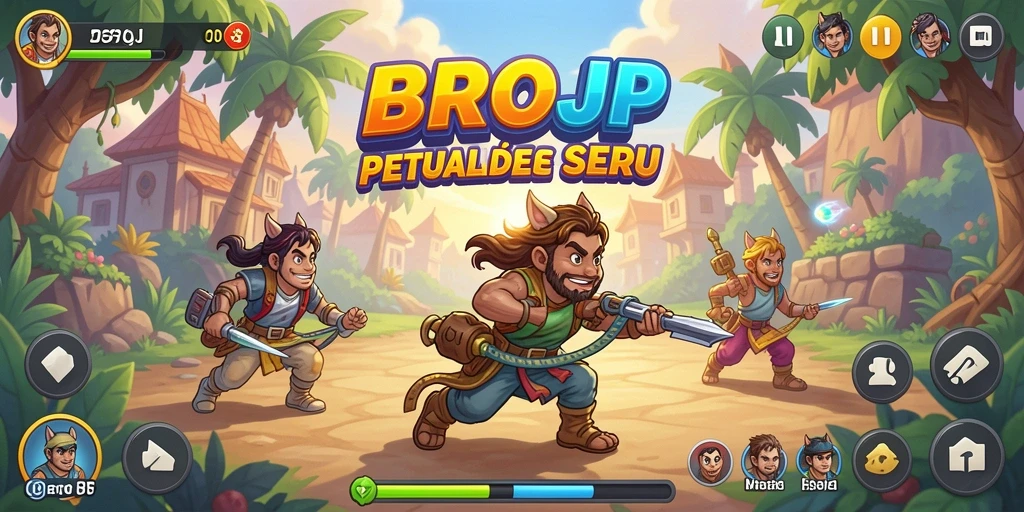 Tampilan gameplay BROJP yang seru dan penuh warna.
