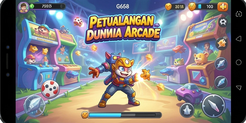 Tampilan screenshot gameplay G668 dengan aksi seru dan penuh warna.