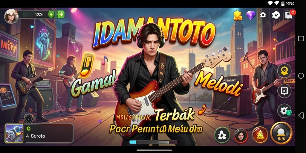 Screenshot gameplay IDAMANTOTO yang menampilkan keseruan bermain musik.