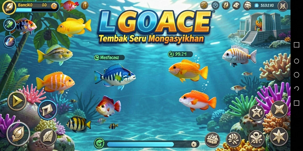 Gameplay seru LGOACE dengan aksi tembak ikan yang mendebarkan.