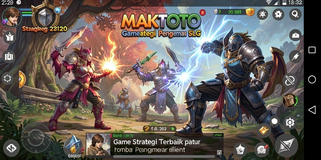 Tangkapan layar gameplay <strong>MAKTOTO</strong> menunjukkan pertempuran strategis yang mendebarkan dan manajemen sumber daya.