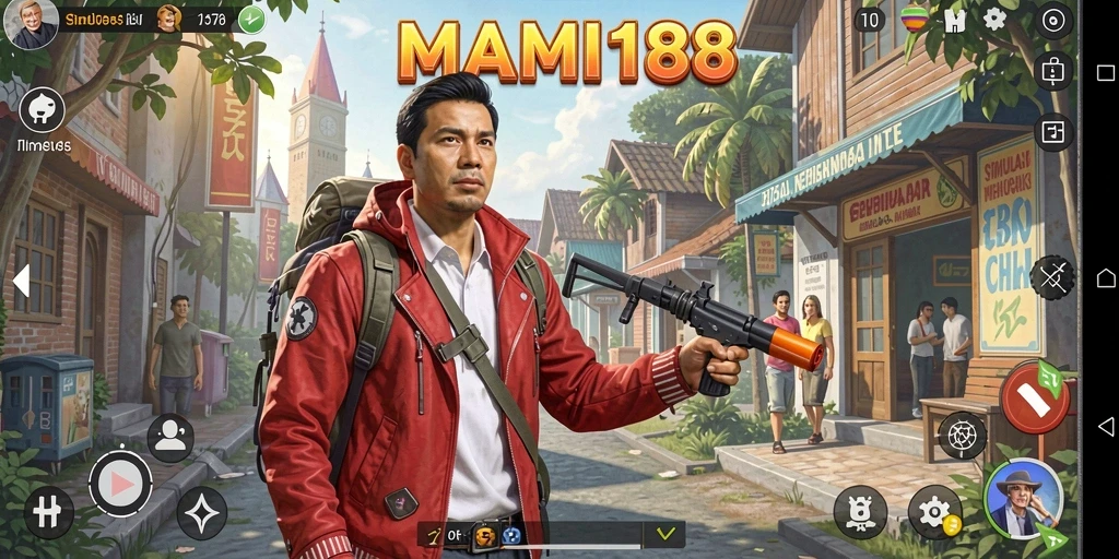 Tampilan gameplay MAMI188 yang menampilkan interaksi karakter.