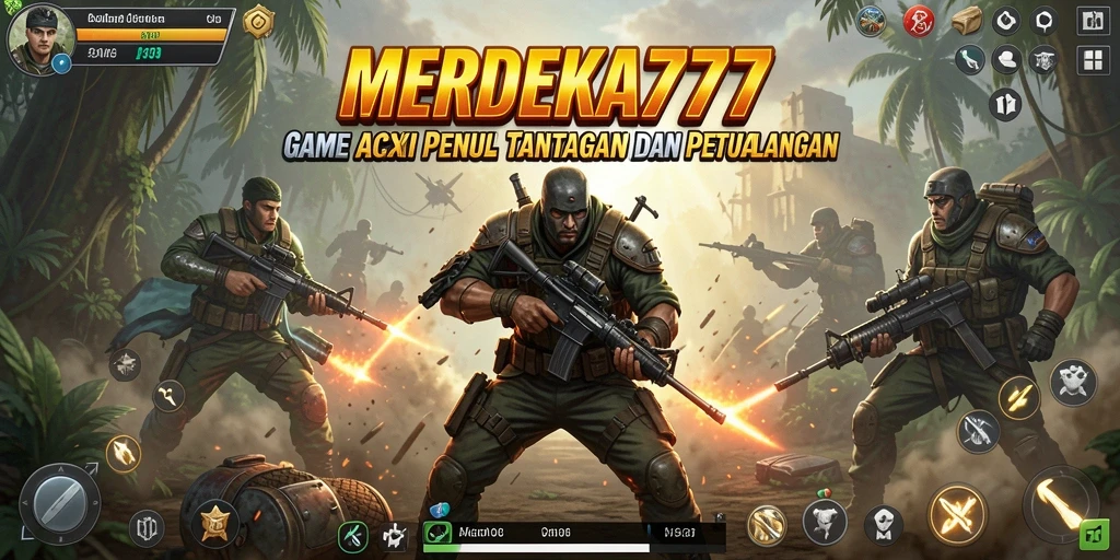 Tampilan gameplay mendebarkan dari MERDEKA777 dengan aksi seru.