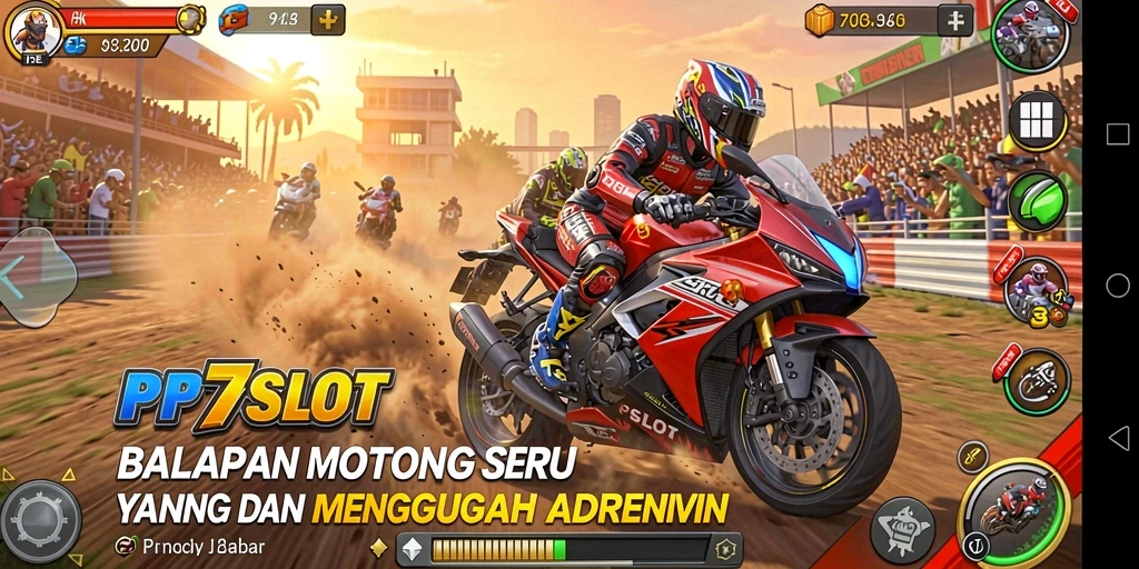 Tampilan gameplay balapan motor di PP7SLOT yang seru dan menegangkan.