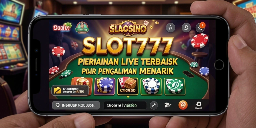 Tampilan gameplay SLOT777 yang menarik dengan dealer langsung.