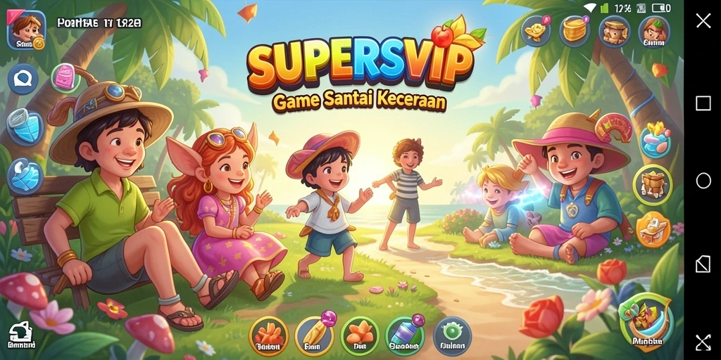Tangkapan layar dari gameplay SUPERSVIP yang seru dan penuh warna.